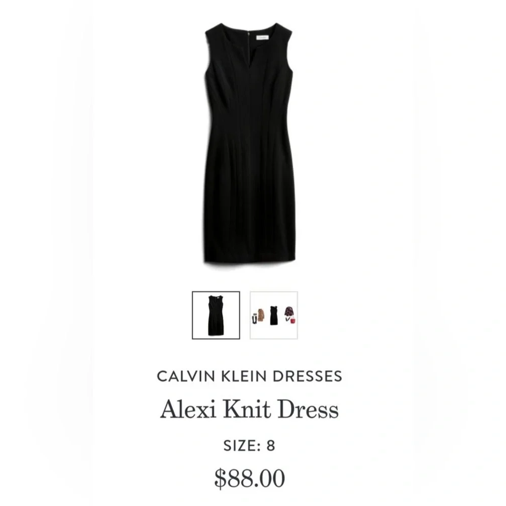 Calvin Klein Alexi Black Midi Dress - Picture 8 of 8